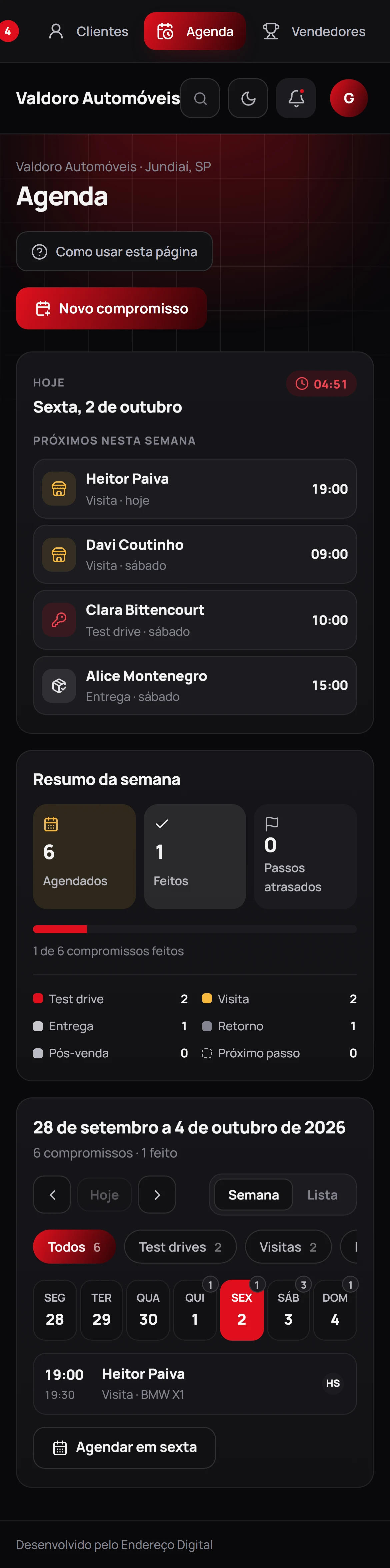 Agenda no celular